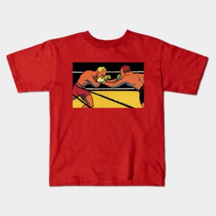 Vintage Art Deco Sports Boxing with Boxers in the Ring Kids T-Shirt